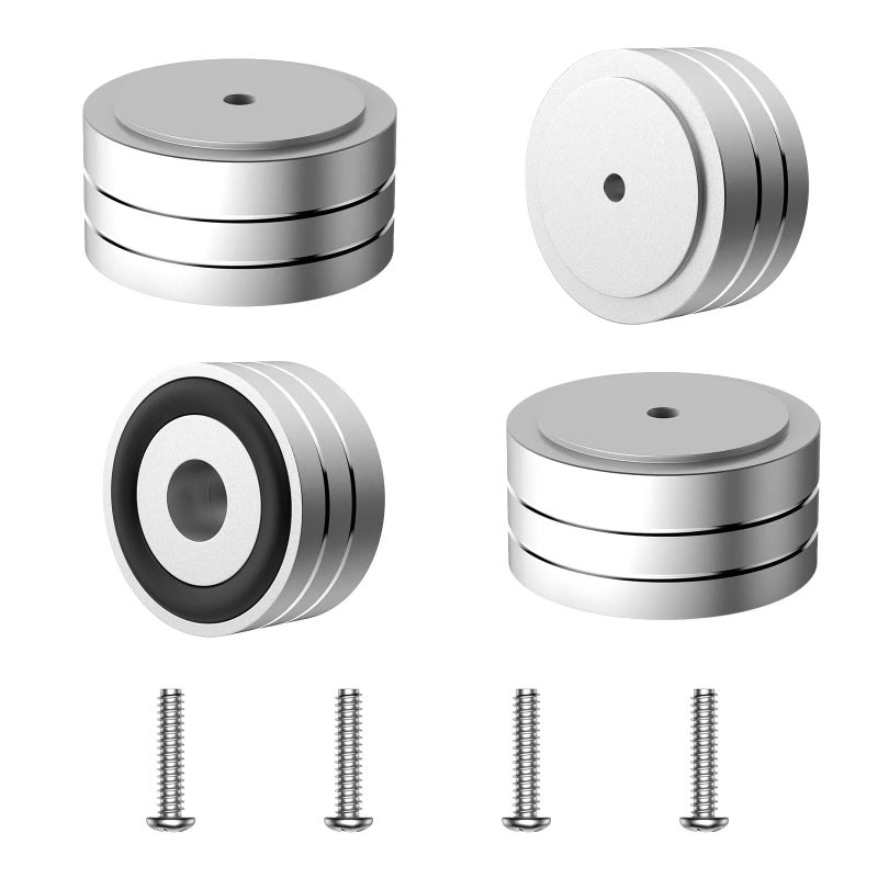 Tertullus 4 Sets High-End HiFi Aluminum Speaker Feet, Shock Base Pad Spikes,40x20mm,Shockproof Stand Pad for HiFi Devices Amplifier Turntable DAC Recorder CD (Silver) - Image 1